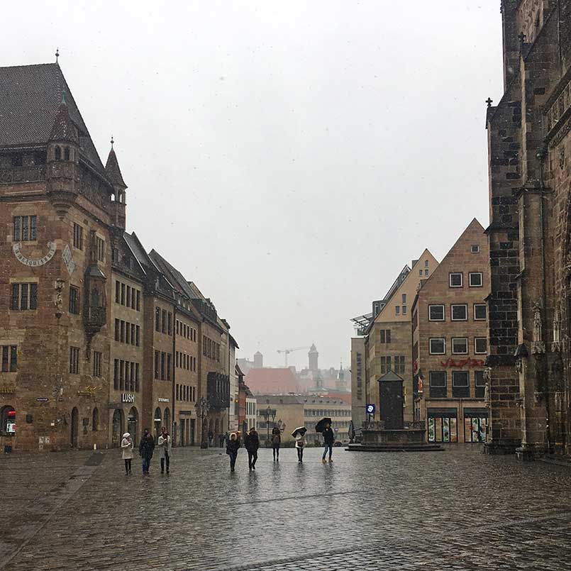 View towards Kaiserburg from St. Lorenz